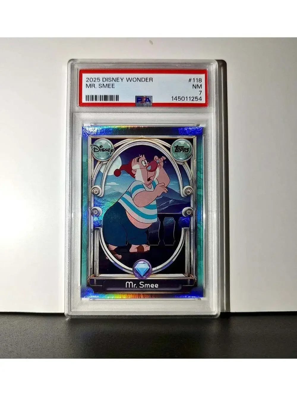 Mr. Smee 2025 Topps Disney Wonder #118 Diamond Card Peter Pan PSA 7